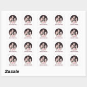 Bronte Sisters Portrait mit rosa Rosen Quadratischer Aufkleber (Blatt)