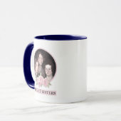 Bronte Sisters Portrait mit rosa Rosen Tasse (Vorderseite Links)