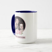 Bronte Sisters Portrait mit rosa Rosen Tasse (Vorderseite Links)