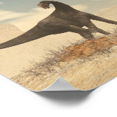 Brontomerus-Dinosaurier in der Wüste - 3D-Darstell Poster (Ecke)