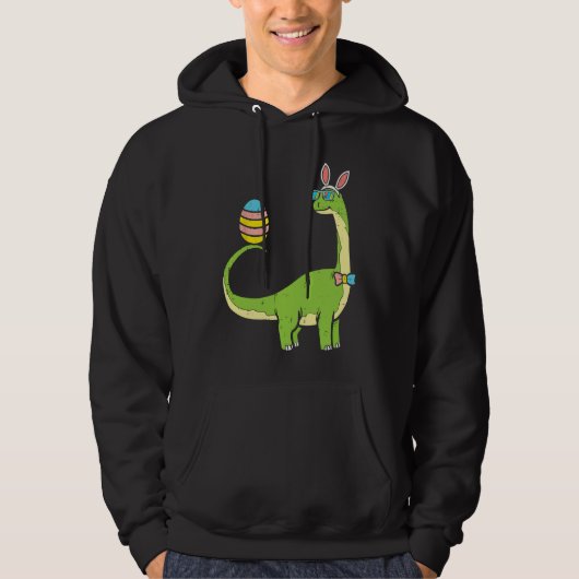 Brontosaurus Bunny Ears Egg Easter Day Dinosaur Di Hoodie (Vorderseite)