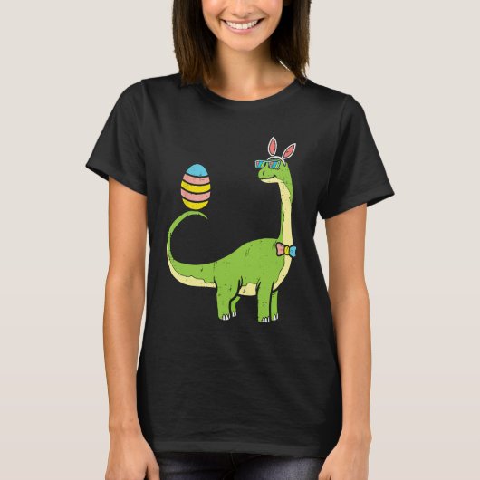 Brontosaurus Bunny Ears Egg Easter Day Dinosaur Di T-Shirt (Vorderseite)