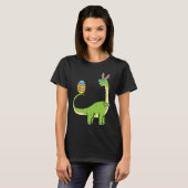 Brontosaurus Bunny Ears Egg Easter Day Dinosaur Di T-Shirt (Vorne ganz)