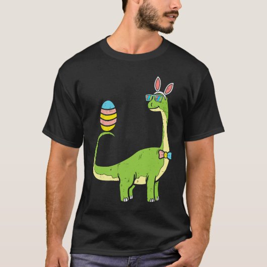 Brontosaurus Bunny Ears Egg Easter Day Dinosaur Di T-Shirt (Vorderseite)