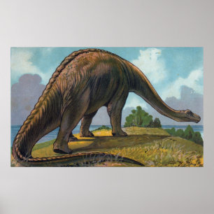 Brontosaurus Dinosaurier Antique Print Poster