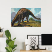 Brontosaurus Dinosaurier Antique Print Poster (Heimbüro)