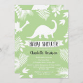 Brontosaurus-Dinosaurier-Babyparty Einladung (Vorne/Hinten)