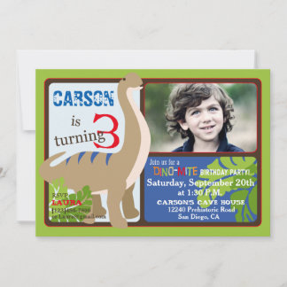 Brontosaurus Dinosaurier Dritter Geburtstag Einladung