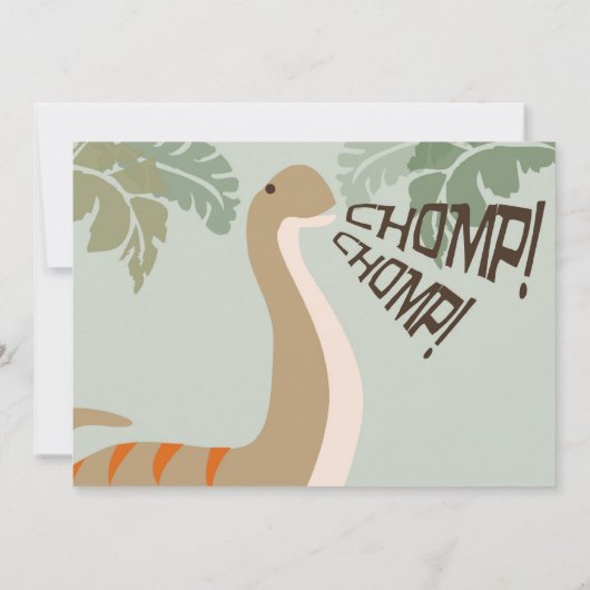 Brontosaurus Dinosaurier Dritter Geburtstag Einladung (Rückseite)