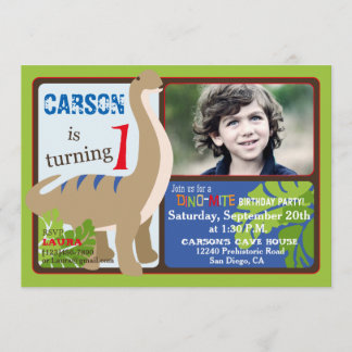 Brontosaurus-Dinosaurier-erster Geburtstag Einladung
