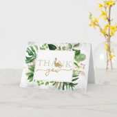 Brontosaurus Dinosaurier Grüne gefaltet Danke Karte (Gelbe Blume)