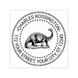 Brontosaurus-Dinosaurier-Name-Rücksendeadresse Permastempel