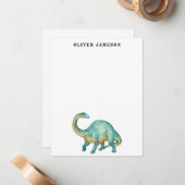 Brontosaurus Dinosaurier Note Card Mitteilungskarte (Vorderseite/Rückseite Beispiel)