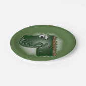 Brontosaurus Dinosaurier Pappteller (Schrägansicht)