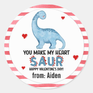 Brontosaurus Du Lässt Mein Herz Saur Zum Valentins Runder Aufkleber