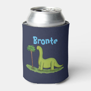 Brontosaurus-glücklicher Dinosaurier-Cartoon kann  Dosenkühler