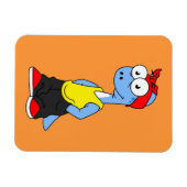 Brontosaurus in Hüftklamotten gekleidet. Magnet (Horizontal)