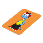 Brontosaurus in Hüftklamotten gekleidet. Magnet (Linke Seite)
