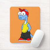 Brontosaurus in Hüftklamotten gekleidet. Mousepad (Mit Mouse)
