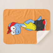 Brontosaurus in Hüftklamotten gekleidet. Sherpadecke (Vorderseite (Horizontal))