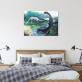 Brontosaurus in Wasser Leinwanddruck (Insitu (Schlafzimmer))