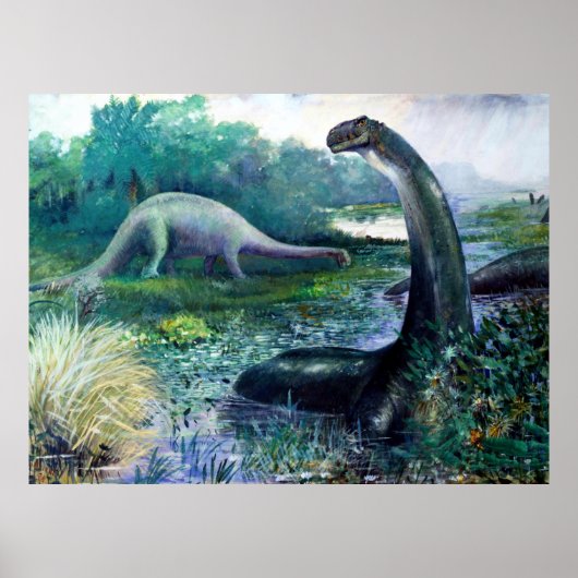 Brontosaurus Jurassic Dinosaurier Poster (Vorne)