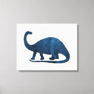 Brontosaurus - Navy Blue - Dinosaurier Leinwanddruck