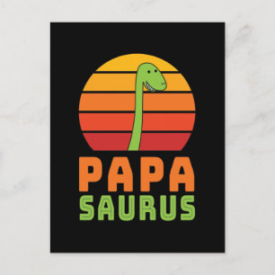 Brontosaurus Papasaurus Dinosaurier Vatertag Postkarte