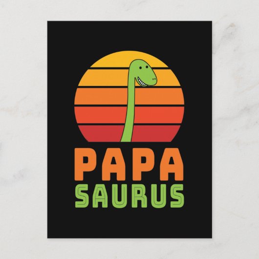 Brontosaurus Papasaurus Dinosaurier Vatertag Postkarte (Vorderseite)