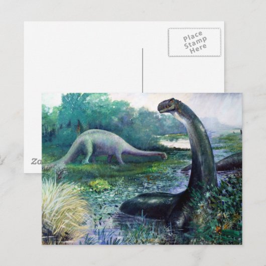 Brontosaurus Postkarte (Vorne/Hinten)