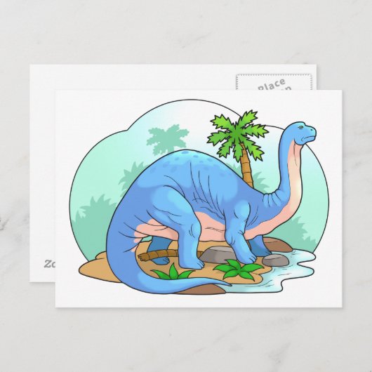 Brontosaurus Postkarte (Vorne/Hinten)