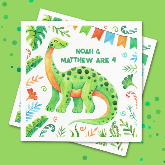 Brontosaurus Prähistorischer Dinosaurier Gemeinsam Serviette