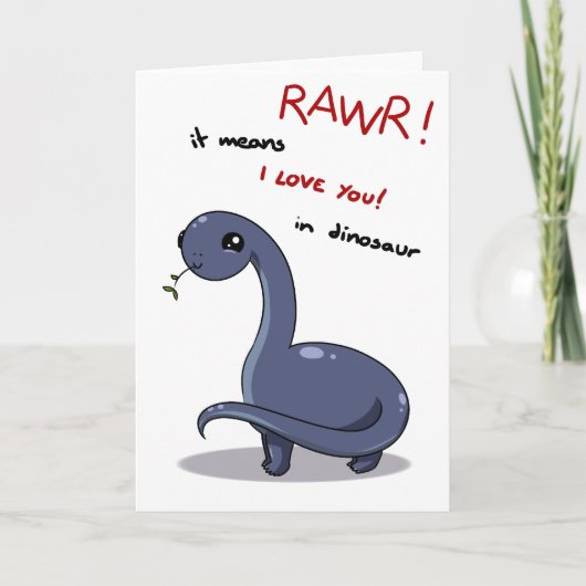 brontosaurus rawr bedeutet, ich Liebe Sie Karte (Vorderseite)