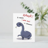 brontosaurus rawr bedeutet, ich Liebe Sie Postkarte (Stehend Vorderseite)
