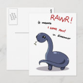 brontosaurus rawr bedeutet, ich Liebe Sie Postkarte (Vorne/Hinten)