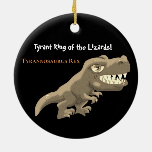 Brontosaurus und T-Rex Keramik Ornament (Hinten)