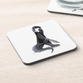 Brontosaurus verkleidet als Filmfigur. Getränkeuntersetzer (Linke Seite)