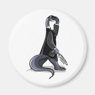 Brontosaurus verkleidet als Filmfigur. Magnet