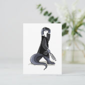 Brontosaurus verkleidet als Filmfigur. Postkarte (Stehend Vorderseite)