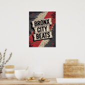 Bronx City Beats Graffiti-Typografie Poster (Küche)
