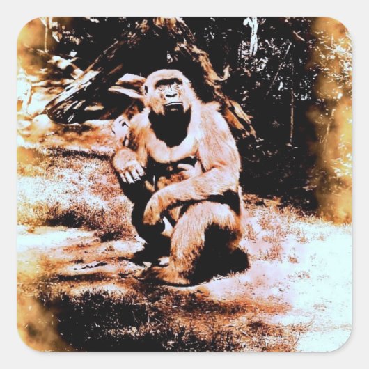 Bronx Gorilla Quadratischer Aufkleber (Vorderseite)