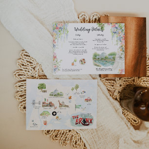 Bronx Hochzeitswochenende Karte NYC Reiseplan