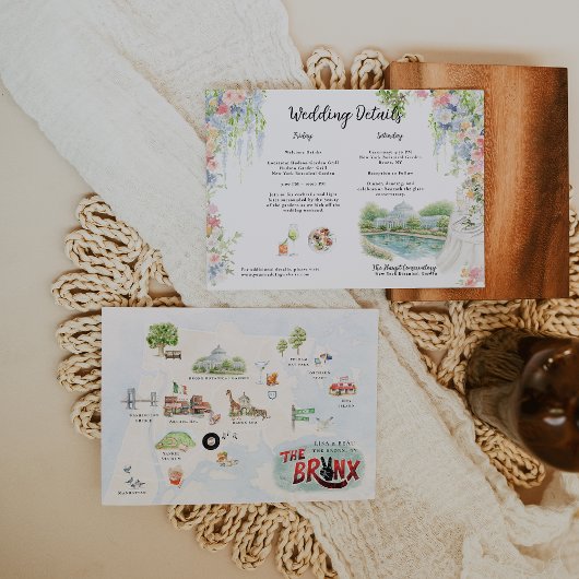 Bronx Hochzeitswochenende Karte | NYC Reiseplan