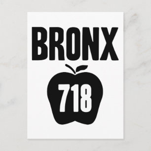 Bronx mit Big Apple & 718 Area Code Cutout Postkarte