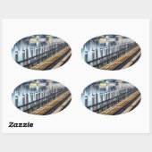 Bronx New York City Gebäude River Ovaler Aufkleber (Blatt)