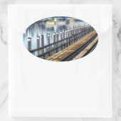 Bronx New York City Gebäude River Ovaler Aufkleber (Tasche)