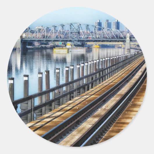 Bronx New York City Gebäude River Runder Aufkleber (Vorderseite)