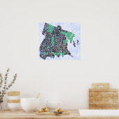 Bronx New York City Typografie Poster (Küche)