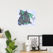 Bronx New York City Typografie Poster (Heimbüro)