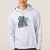 Bronx New York City Word Karte Hoodie (Vorderseite)